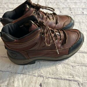 ARIAT TERRAIN BROWN LEATHER ATS HIKING BOOTS LACE UP CORDOVAN WOMEN’S SIZE 6.5B